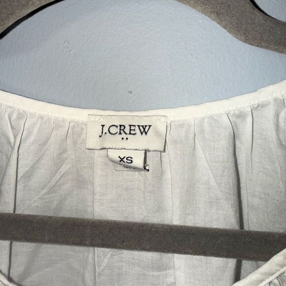 J.Crew Blouse 3/4 Sleeve embroidered White Yellow XS EUC - Picture 5 of 8